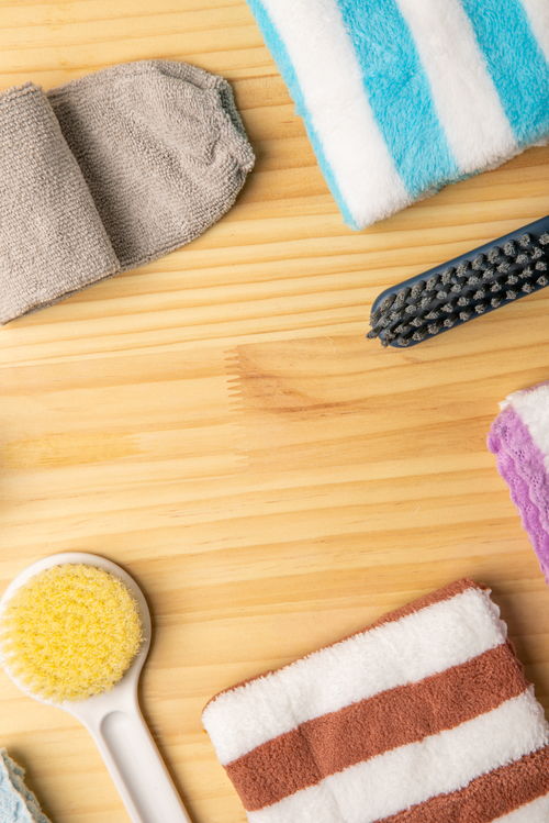 彩色條紋毛巾 洗護用品攝影的藝術之美